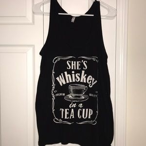 Whiskey in a Tea Cup Black Tank